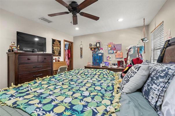 Bedroom, Interior, Pendant Lights, Recessed Lighting