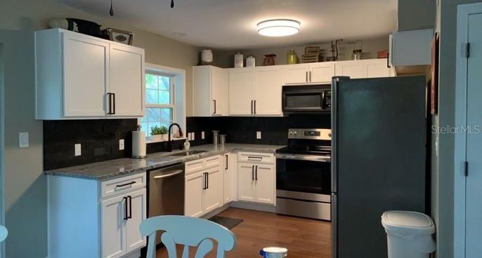 Interior, Kitchen, Stainless Steel Appliances, Wood Texture Flooring
