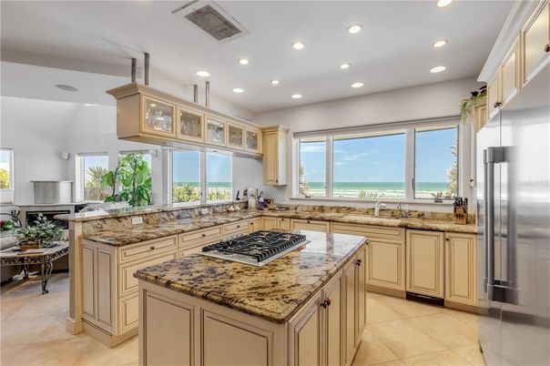 Interior, Kitchen, Recessed Lighting, Stainless Steel Appliances, Water