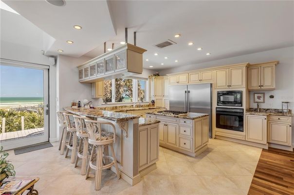 Interior, Kitchen, Recessed Lighting, Stainless Steel Appliances, Water