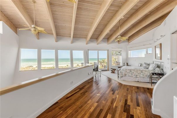 Bedroom, Interior, Water, Wooden Beams, Wooden Ceilings, Wood Texture Flooring