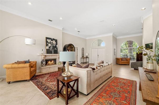 Fireplace, Interior, Living room, Recessed Lighting