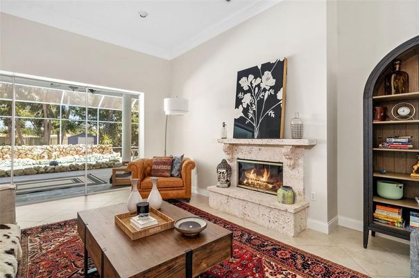 Fireplace, Interior, Living room, Recessed Lighting
