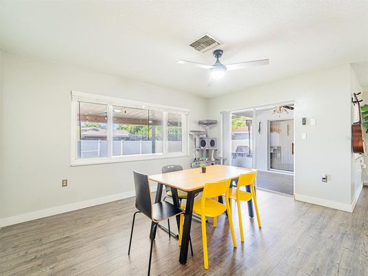 Dining room, Interior, Wood Texture Flooring