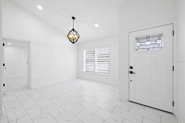 Empty room, Interior, Marble, Pendant Lights, Recessed Lighting