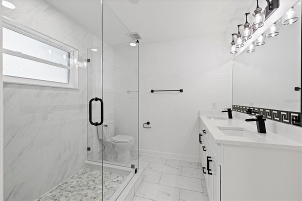 Bathroom, Glass Shower, Interior, Marble, Marble Walls