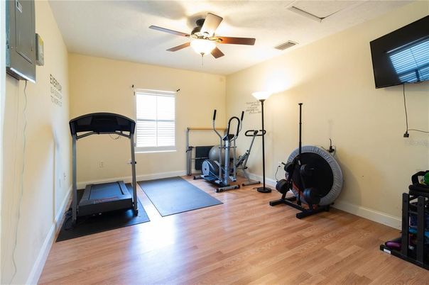 Fitness Equipment, Interior, Wood Texture Flooring