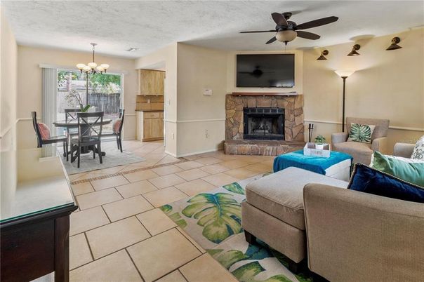 Chandelier, Dining room, Fireplace, Interior, Living room