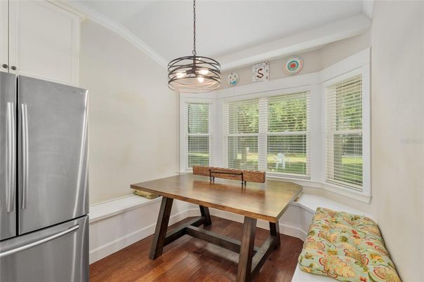 Interior, Kitchen, Pendant Lights, Wood Texture Flooring