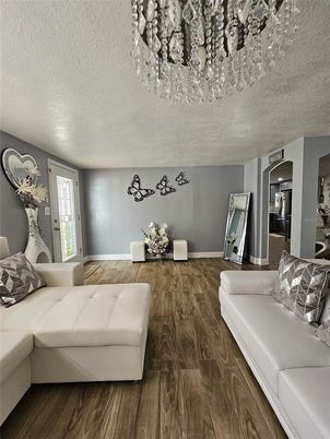 Chandelier, Interior, Wood Texture Flooring