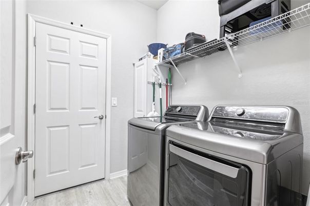 Interior, Washer, Wood Texture Flooring