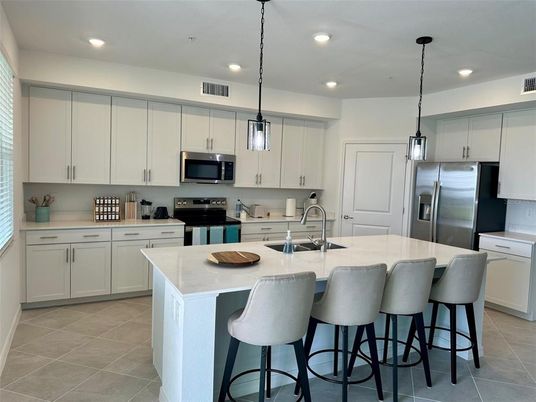 Interior, Kitchen, Pendant Lights, Recessed Lighting, Stainless Steel Appliances