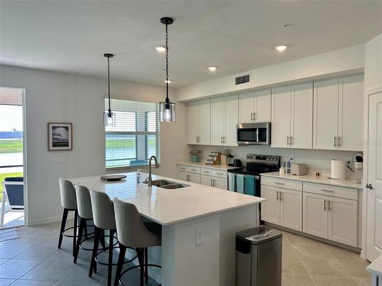 Interior, Kitchen, Pendant Lights, Recessed Lighting, Stainless Steel Appliances
