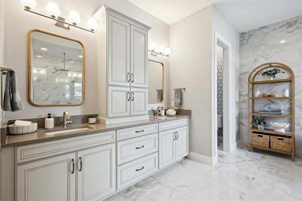 Bathroom, Dual Sink Vanities, Interior, Marble, Marble Walls