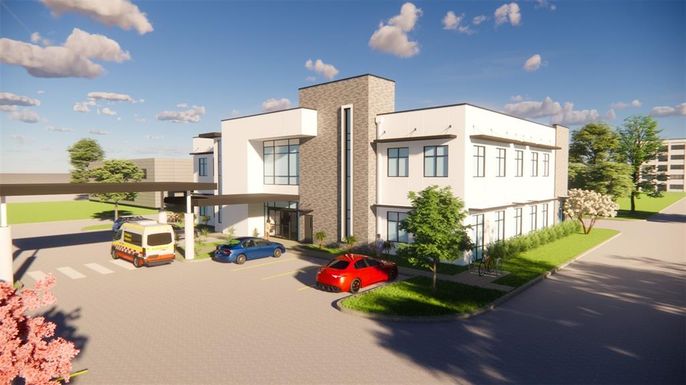 Exterior, Facade, Brick Facade, Modern