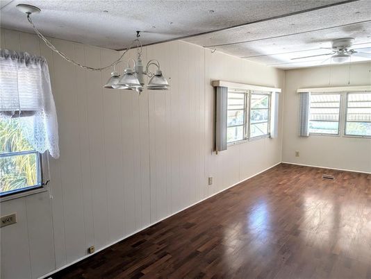 Chandelier, Empty room, Interior, Wood Texture Flooring