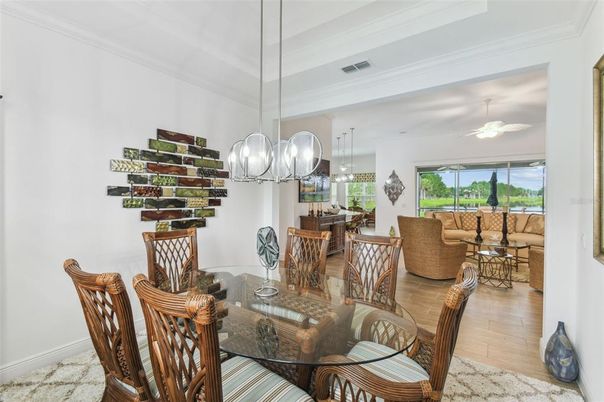 Chandelier, Dining room, Interior, Living room, Pendant Lights, Wood Texture Flooring