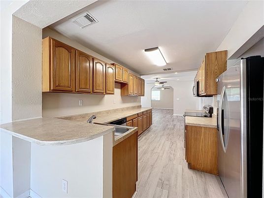 Interior, Kitchen, Wood Texture Flooring