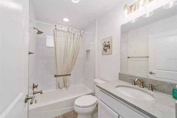 Bathroom, Interior, Recessed Lighting, Wood Texture Flooring