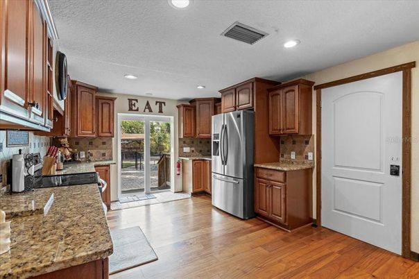 Interior, Kitchen, Recessed Lighting, Wood Texture Flooring