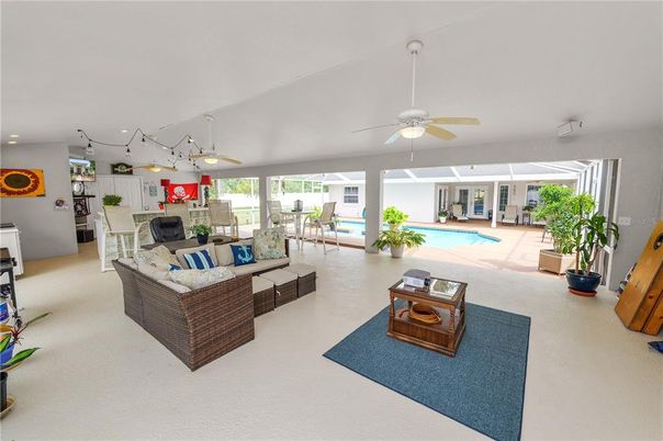 Interior, Kitchen, Living room, Pool, Recessed Lighting