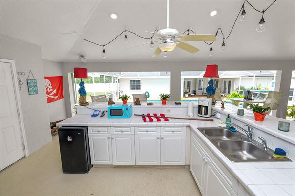 Interior, Kitchen, Recessed Lighting, Tile Countertops