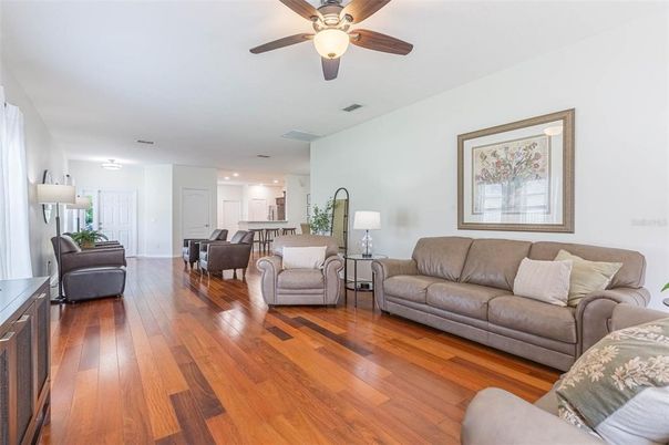 Interior, Kitchen, Living room, Recessed Lighting, Wood Texture Flooring