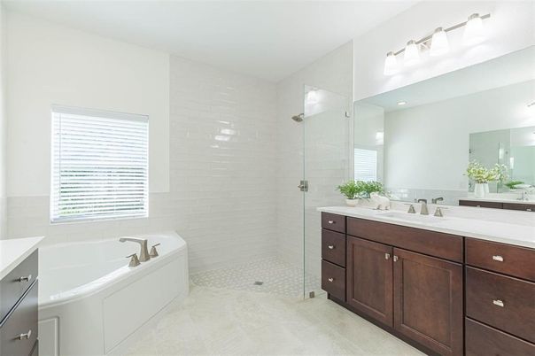 Bathroom, Dual Sink Vanities, Glass Shower, Interior