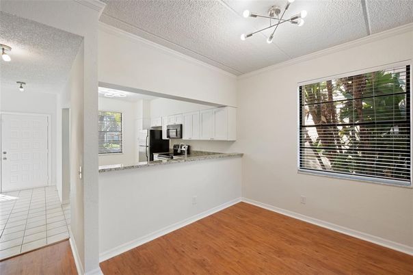 Interior, Kitchen, Pendant Lights, Wood Texture Flooring