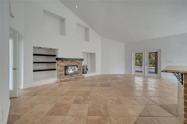 Empty room, Fireplace, Interior