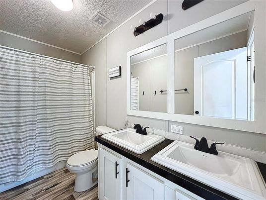 Bathroom, Dual Sink Vanities, Interior, Wood Texture Flooring