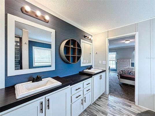 Bathroom, Bedroom, Dual Sink Vanities, Interior, Wood Texture Flooring