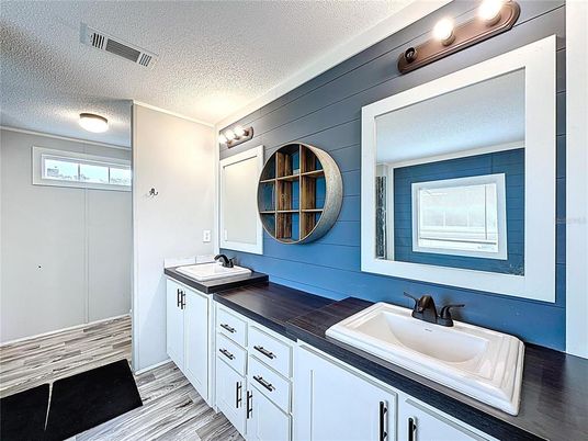 Bathroom, Dual Sink Vanities, Interior, Wood Texture Flooring