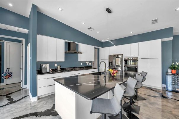 Interior, Kitchen, Pendant Lights, Recessed Lighting, Stainless Steel Appliances