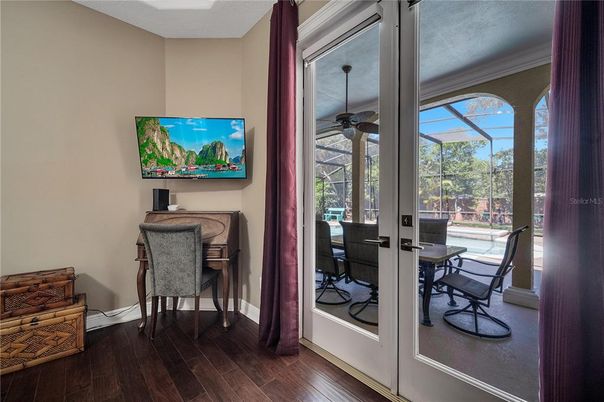Home Office, Interior, Sun Room, Wood Texture Flooring