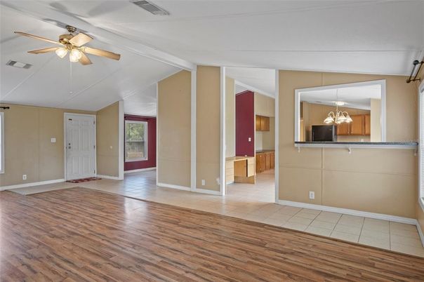 Empty room, Interior, Pendant Lights, Wood Texture Flooring