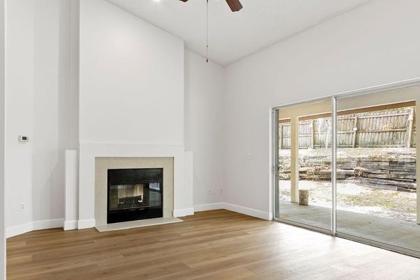 Empty room, Fireplace, Interior, Wood Texture Flooring