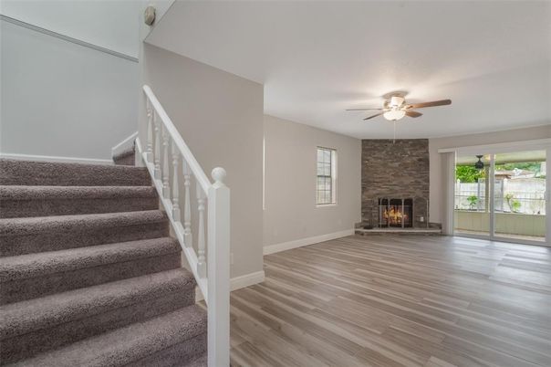 Fireplace, Interior, Wood Texture Flooring