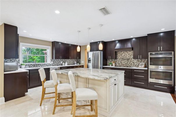 Interior, Kitchen, Pendant Lights, Recessed Lighting, Stainless Steel Appliances
