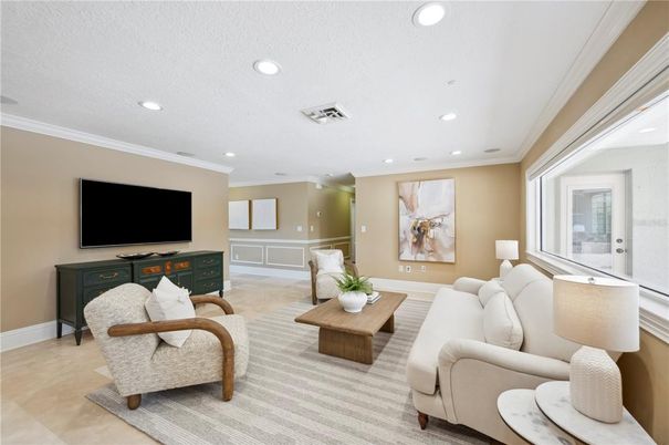 Interior, Living room, Recessed Lighting