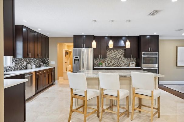 Interior, Kitchen, Pendant Lights, Recessed Lighting, Stainless Steel Appliances
