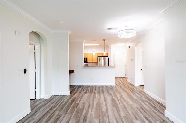 Interior, Kitchen, Pendant Lights, Wood Texture Flooring