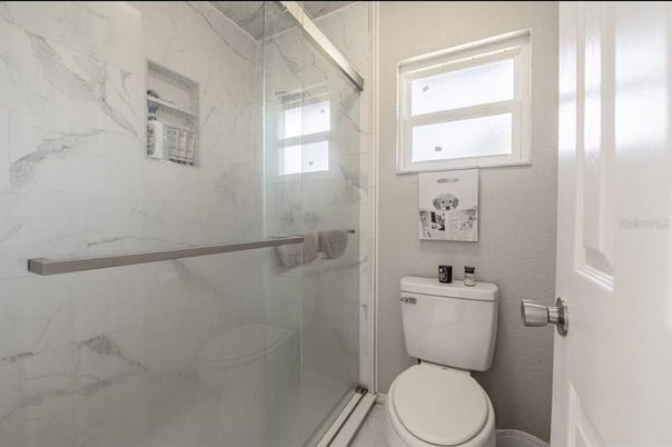 Bathroom, Glass Shower, Interior, Marble Walls