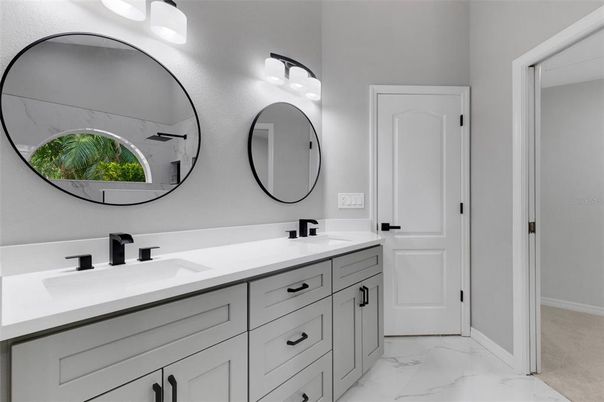 Bathroom, Dual Sink Vanities, Interior, Marble