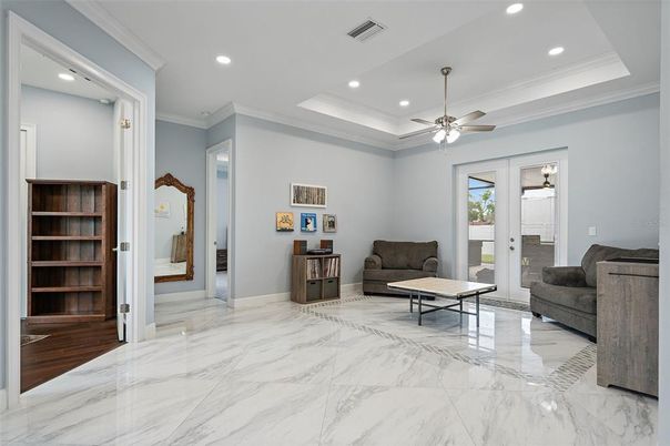 Interior, Living room, Marble, Recessed Lighting