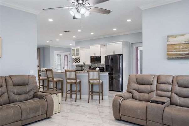 Home Theatre Room, Interior, Kitchen, Living room, Marble, Recessed Lighting