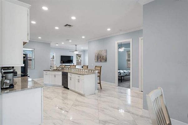 Interior, Kitchen, Marble, Recessed Lighting