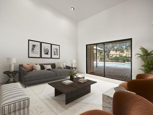 Interior, Living room, Recessed Lighting