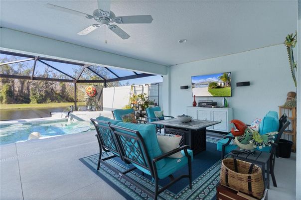 Dining room, Glass Ceilings, Interior, Pool, Recessed Lighting, Sun Room, Water
