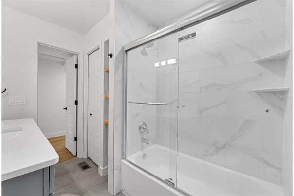 Bathroom, Glass Shower, Interior, Marble Walls